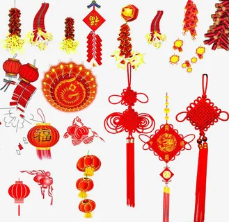 新年红色图片  中国风喜庆新年免抠