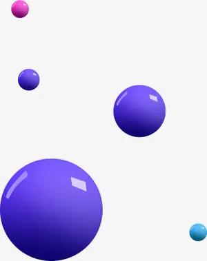 蓝色小球漂浮素材免抠