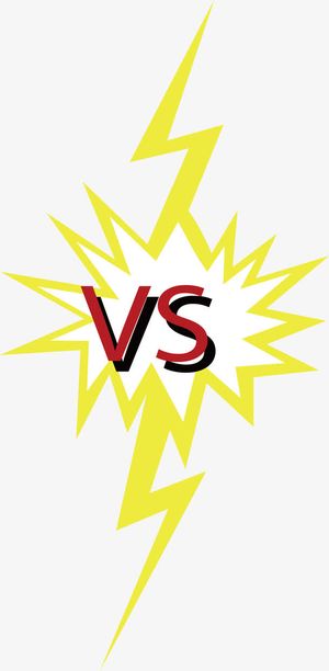 黄色闪电效果对比框免抠