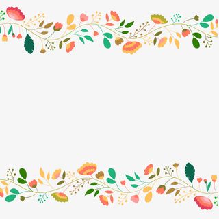 卡通手绘花海矢量插画素材免抠