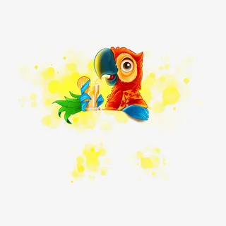 卡通鹦鹉矢量图免抠