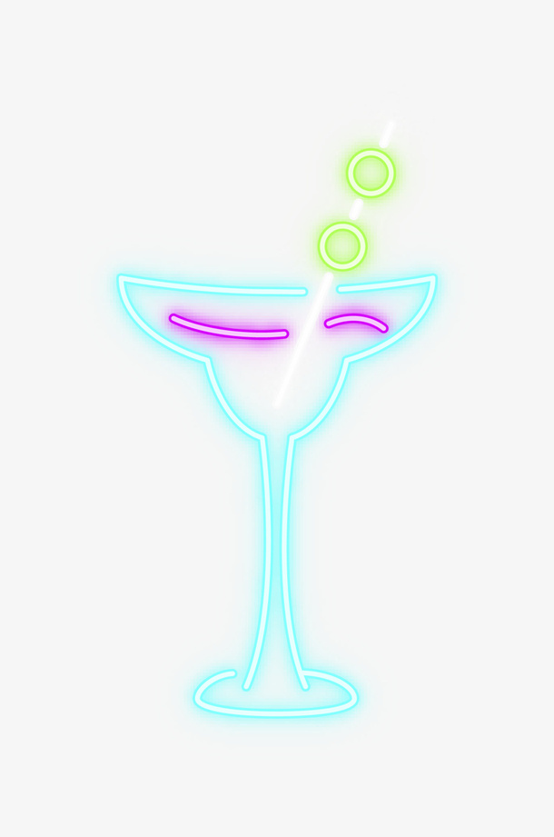 彩色梦幻光线鸡尾酒免抠