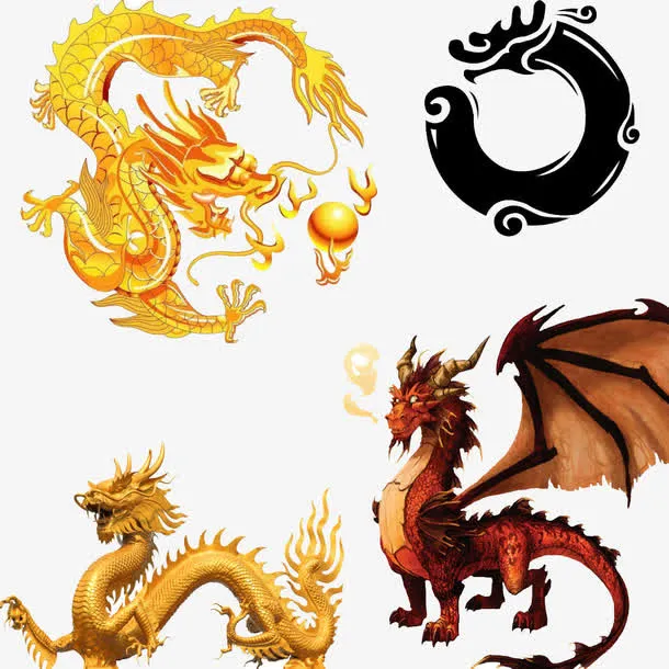 中西方火龙免抠