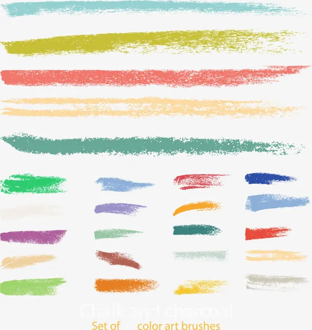 矢量粉笔笔触条纹设计素材免抠