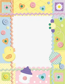 儿童花纹边框设计矢量素材免抠