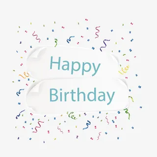 生日快乐 节日元素 散落的丝带 矢免抠