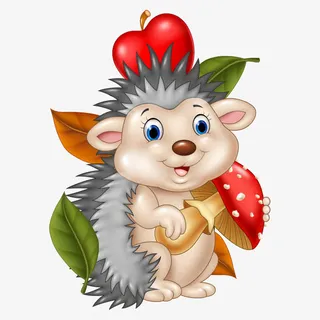 拿着红色蘑菇的鱼免抠