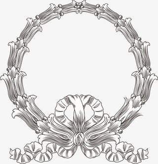 欧式复古花纹边框装饰元素免抠