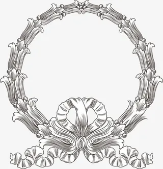 欧式复古花纹边框装饰元素免抠
