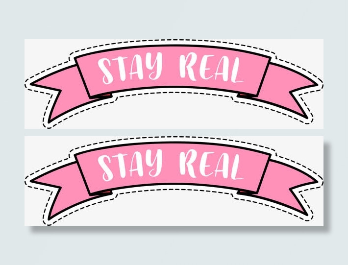 粉色可爱丝带标签免抠