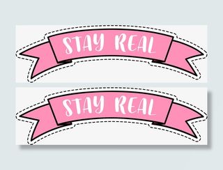 粉色可爱丝带标签免抠