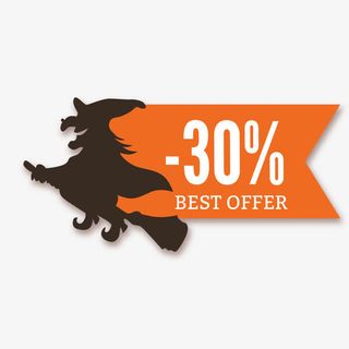 万圣节折扣促销标签免抠