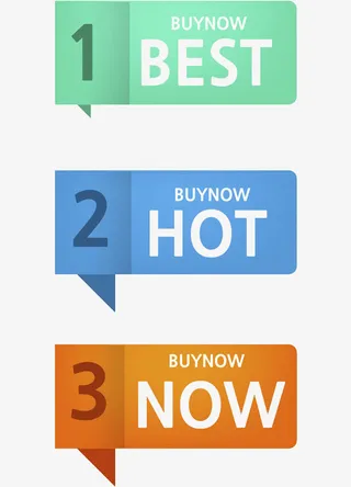 卡通数字排序促销标签免抠