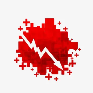 红色手绘十字箭头免抠