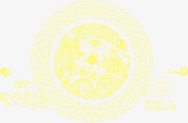 春节黄色祥云装饰免抠