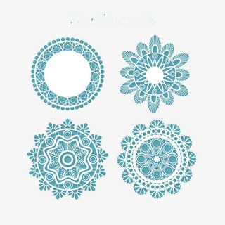 装饰花边桌布免抠