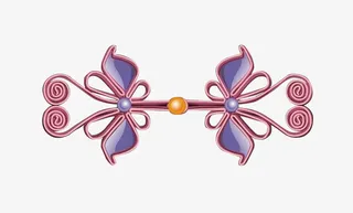 粉紫色蝶形扣免抠