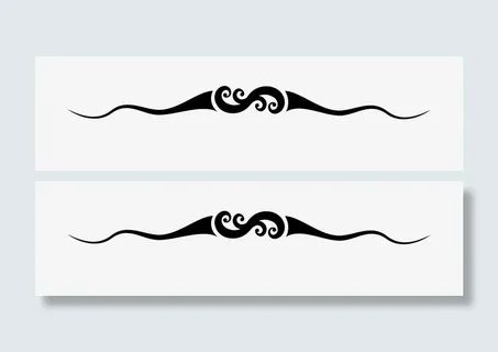 小胡子装饰花纹与分割线矢量素材免抠