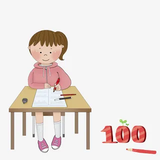 正在答题的女孩免抠