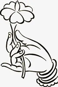 手绘祈福佛祖荷花手势免抠