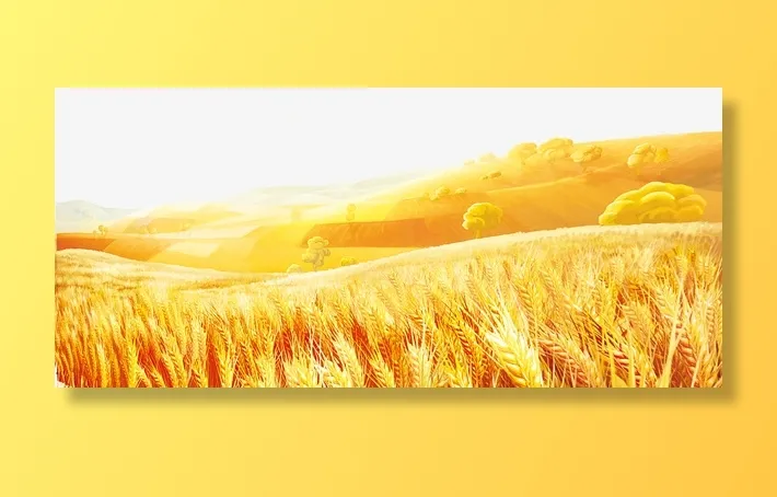 黄色的麦田免抠背景摄影风景元素