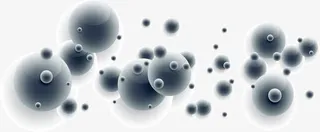 光泽青色玻璃球免抠