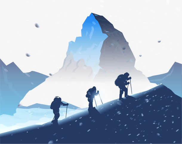 攀登雪山免抠
