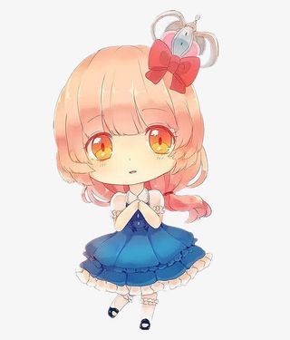 Q版手绘少女免抠