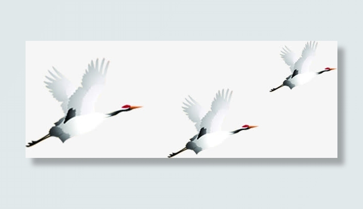 中国风水墨仙鹤装饰免抠