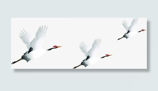 中国风水墨仙鹤装饰免抠