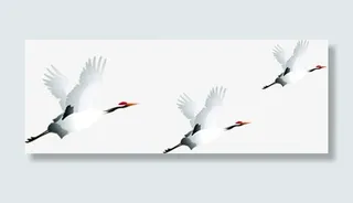 中国风水墨仙鹤装饰免抠