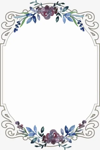 花卉复古边框免抠