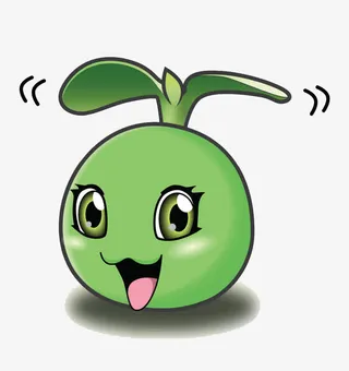 青色的卡通种子免抠