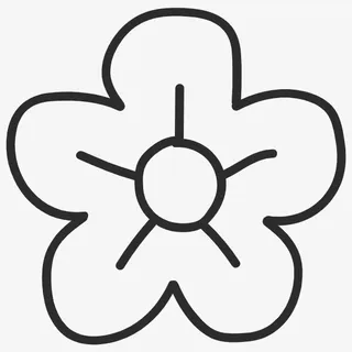 简笔五瓣小花朵免抠