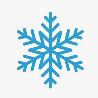 手绘卡通蓝色雪花免抠