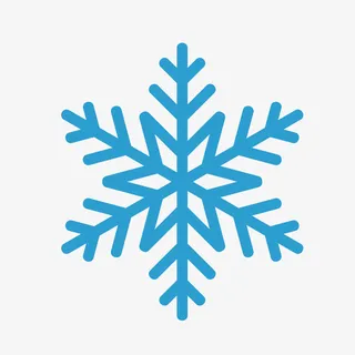 手绘卡通蓝色雪花免抠