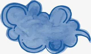 云彩手绘填充语言框免抠