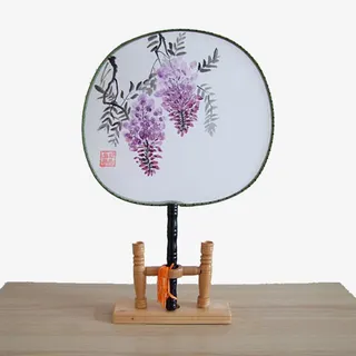紫藤花扇子免抠