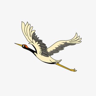 国潮古风飞翔仙鹤免抠