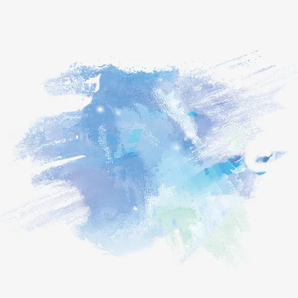 蓝色水彩免抠