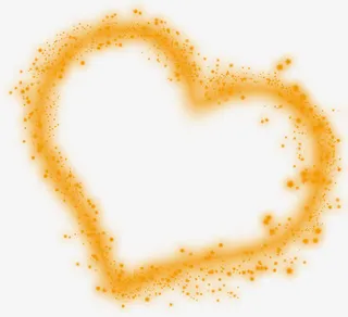 教师节黄色星光爱心免抠