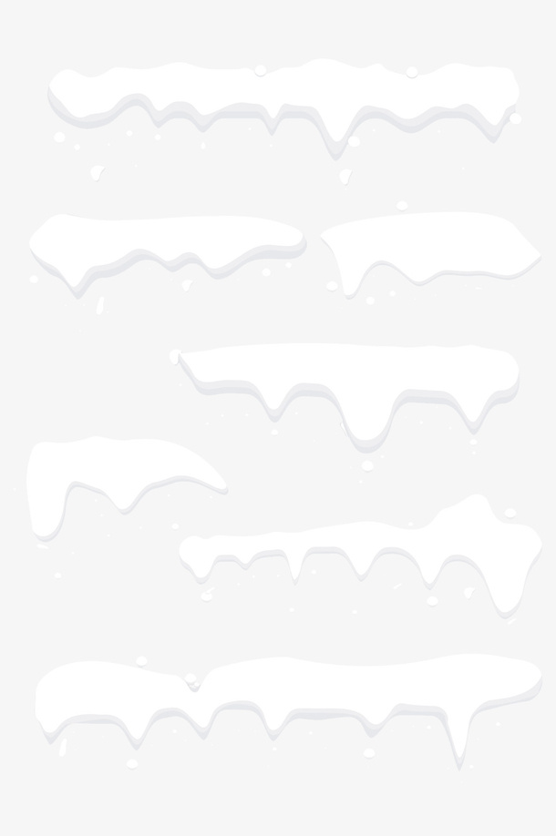 融雪 雪白 圣诞元素免抠