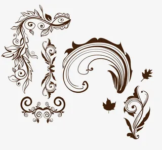 背景墙花  矢量边框