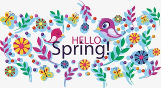 矢量图春天你好啊免抠