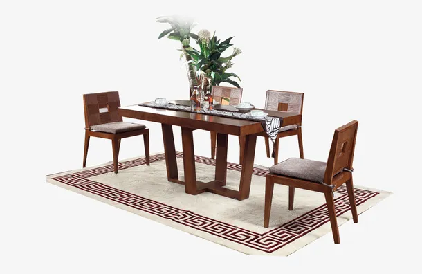 一套实木桌椅免抠