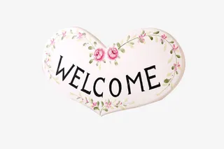 爱心欢迎标签免抠