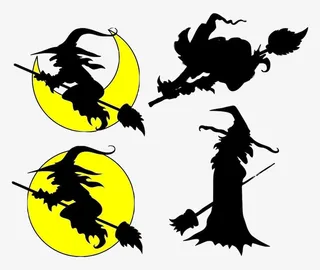 万圣节各种姿势女巫汇总元素免抠