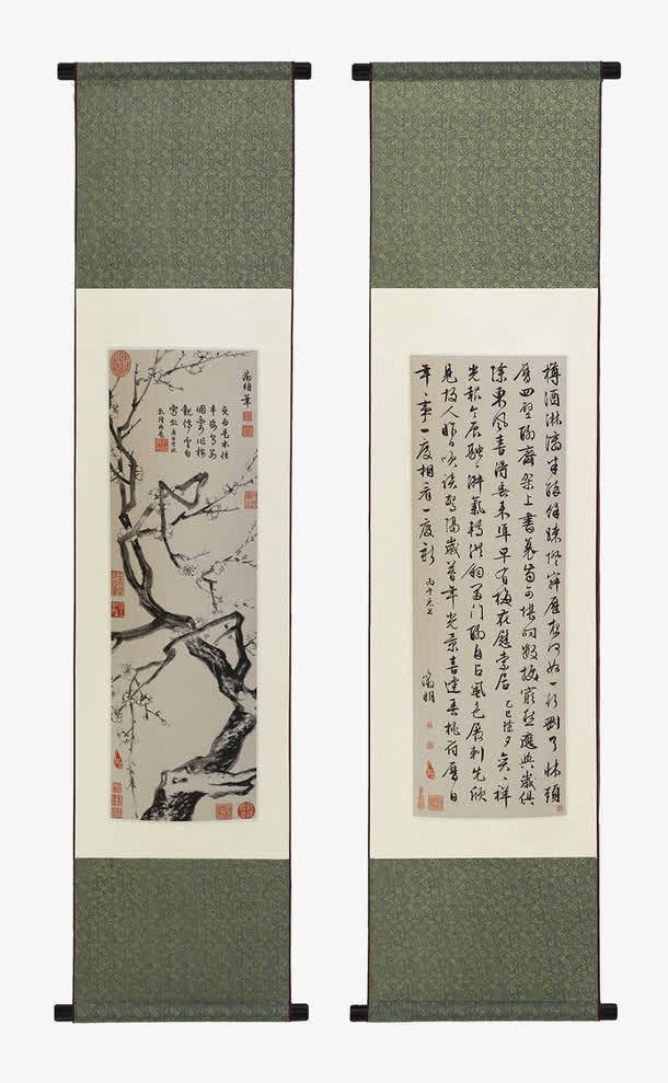 竖轴字画挂轴免抠