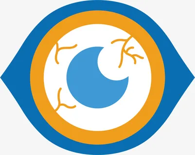 蓝色扁平疲惫眼睛免抠