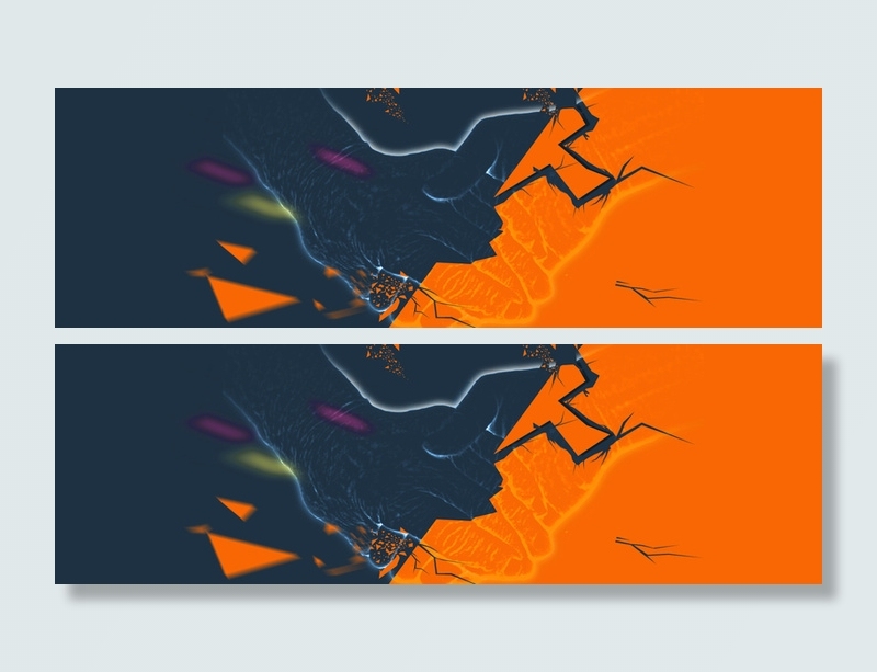 扁平双色树枝背景高清